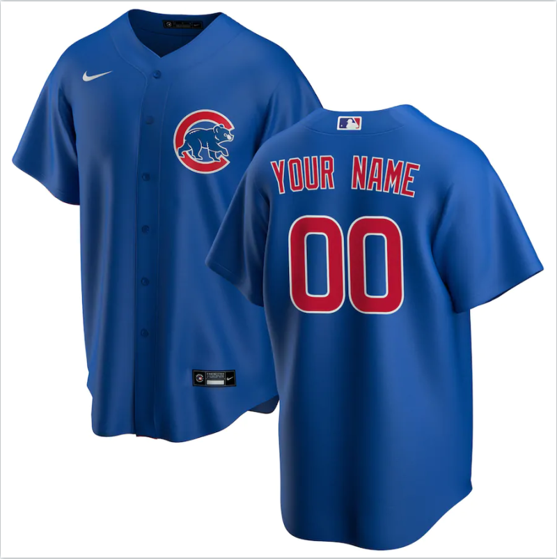 Men's Chicago Cubs Active Player Custom Blue Base Stitched Jersey